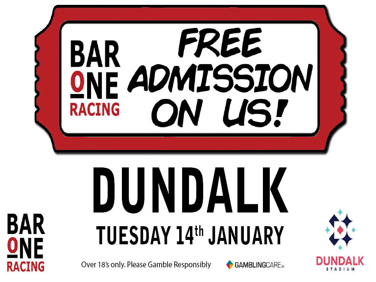 BAR1Betting's tweet photo. Get along to @DundalkStadium today where admission is on us!
Racing starts @ 2.30pm
#dundalk
#goracing
#baroneracing https://t.co/C876ZCiAyY