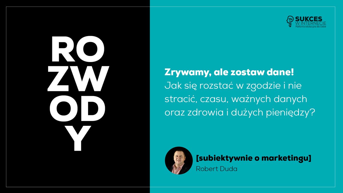 RobertSukces's tweet photo. Od dłuższego czasu nam się nie układa.... prawdopodobnie skończy się to rozwodem .... 🤔
Nie pozwól, aby Twoje inwestycje w #digitalmarketing nie poszły na marne! Przeczytaj 
👉https://t.co/HE3TTmATZ5

#agencjamarketingowa #freelancer #marketinginternetowy #rozwod #robertduda https://t.co/8m0U2hgXyF