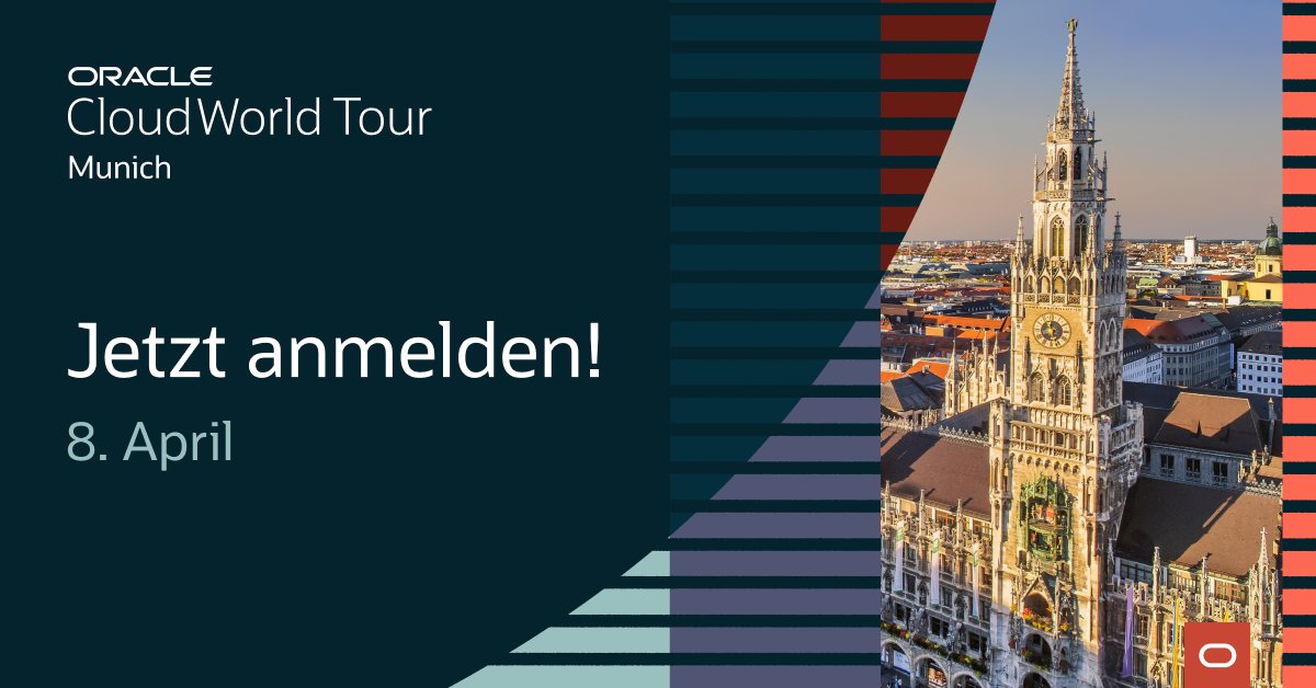Melden Sie sich noch heute für die #CloudWorld Tour München an! Erfahren Sie, wie Sie den größten geschäftlichen Nutzen aus #KI erzielen. Daneben gibt es einen Einblick in die neuesten Cloud Technologien und vieles mehr: social.ora.cl/6013apGKz