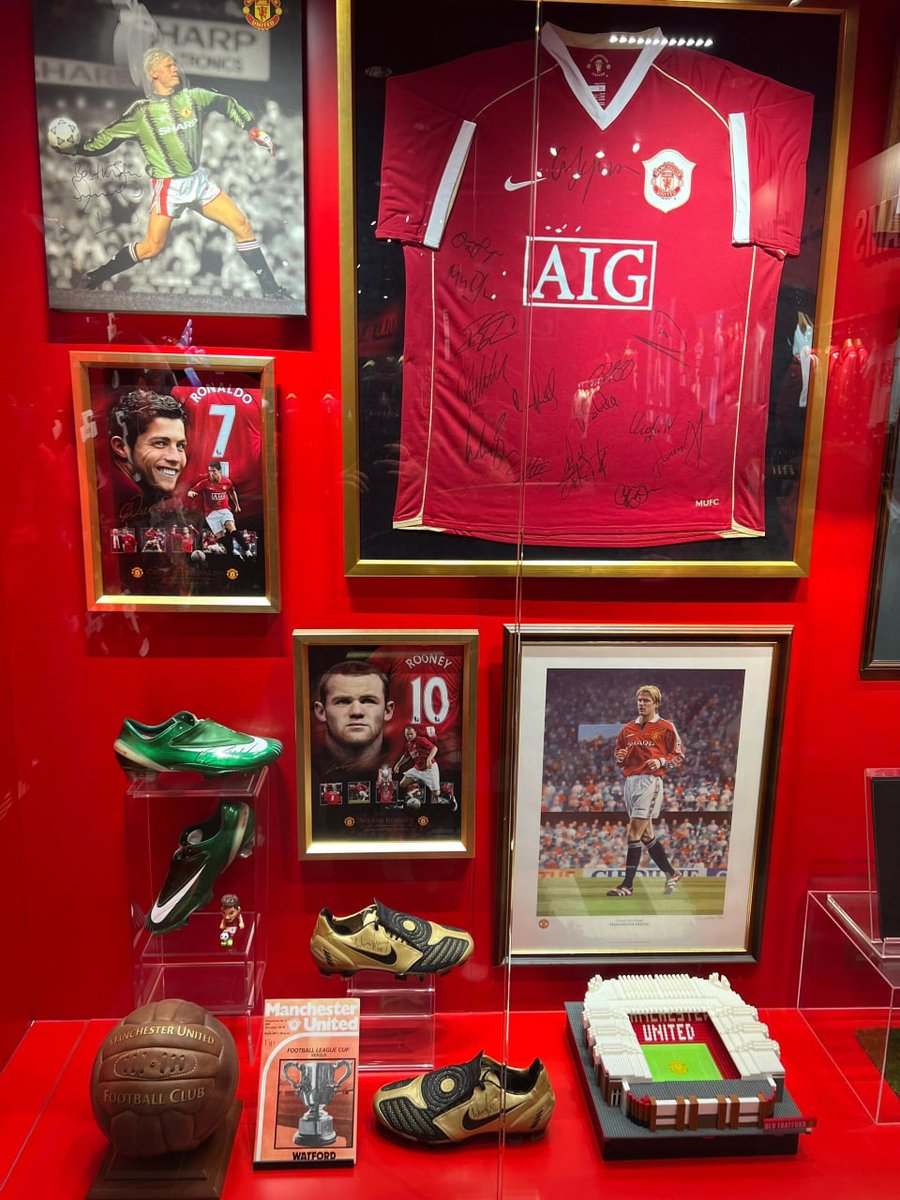 I went shopping today and saw a lot of football products.