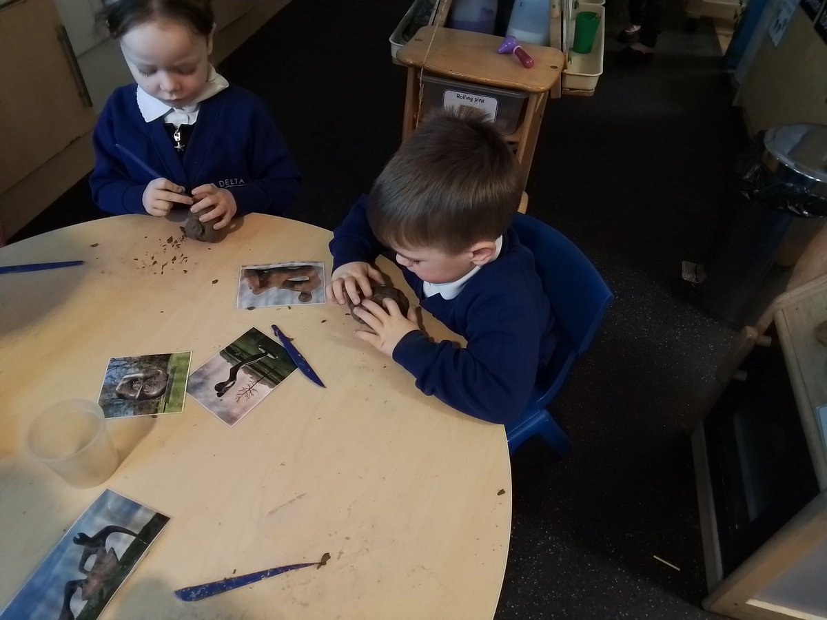 We are enjoying using the tools and our fingers to manipulate the clay. We are making sculptures in the style of Henry Moore <a href="/DeltaTheParks/">The Parks Academy</a> 💙