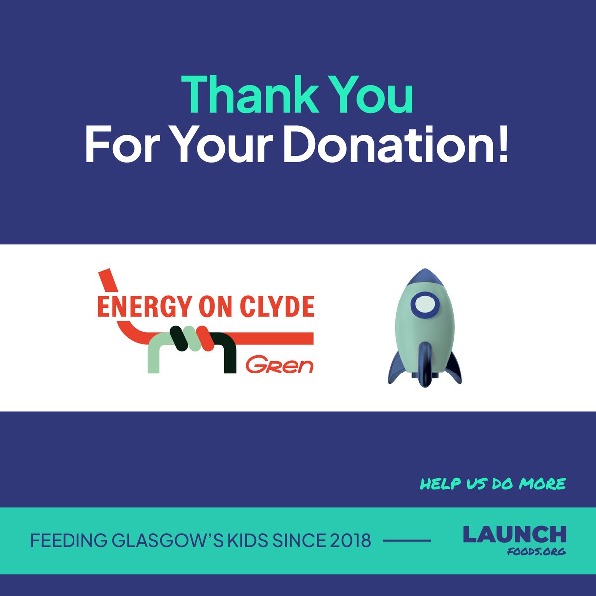 A huge THANK YOU to Gren UK for their generous donation of £6,000 to Launch Foods! 🤩

Wishing you all the very best with energyontheclyde.com, we will be following the project in Glasgow as it progresses.

#energyontheclyde #feedingglasgowskids #1in4 #sustainability