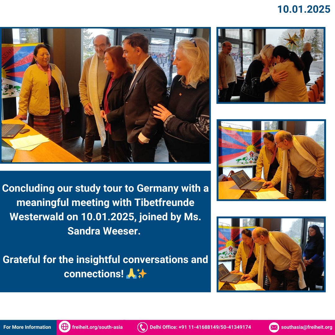 🙏 Last stop of our study tour to Germany: Meeting with Tibetfreunde Westerwald on 10.01.2025 with Ms. <a href="/sandra_weeser/">Sandra Weeser</a>.

Thank you to everyone who made this journey so insightful!