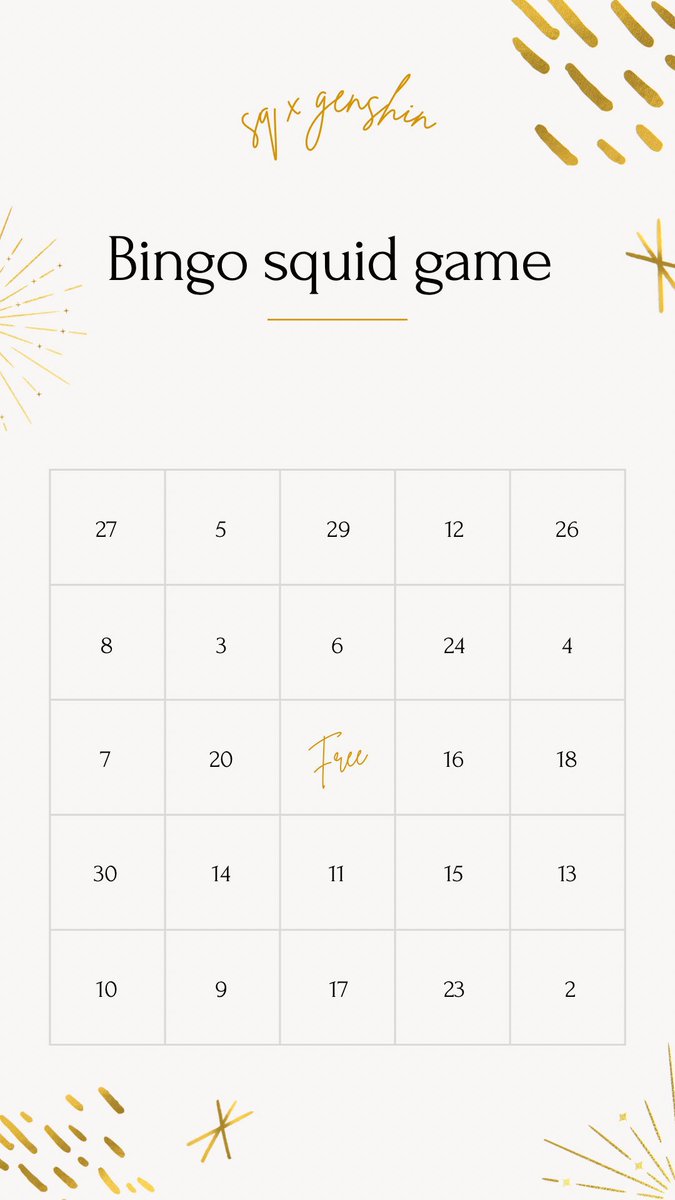 100C_WaterLily's tweet photo. [ Bingo game ] https://t.co/vIosQNo9mf