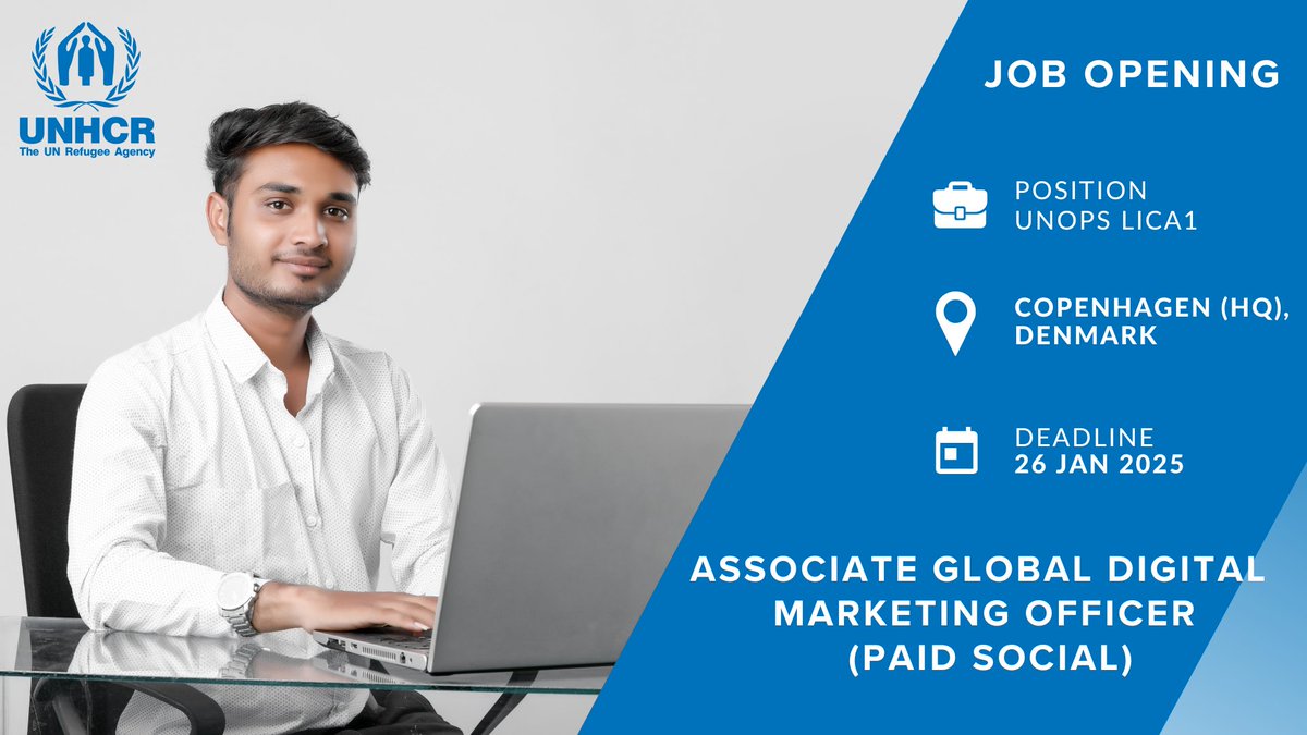 ✅<a href="/Refugees/">UNHCR, the UN Refugee Agency</a> is seeking a paid social specialist to join UNHCR’s global HQ team.

🙋🙋‍♂️If you’re experienced in paid social and want to use your skills to make a meaningful difference, please apply! 

📍 Apply here: unhcr.wd3.myworkdayjobs.com/External/job/C…

#unjobs #digitalmarketing #paidsocial