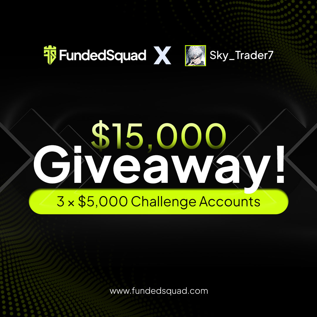 3X$5000 Challenges from <a href="/fundedsquad/">FundedSquad</a> 

Rules
⭐Follow <a href="/fundedsquad/">FundedSquad</a> <a href="/ajwadthefalcon/">Ajwad Saleem</a> <a href="/Sky_Trader7/">SKY SCRAPER FX💸</a>

⭐Join Discord: discord.gg/C6znjHZzXg

⭐Join Telegram: t.me/fundedsquadof

✨Tag 3 Traders

✨Engage with FundedSquad Pinned post

✨Like &amp; Retweet

Winners in 4 days