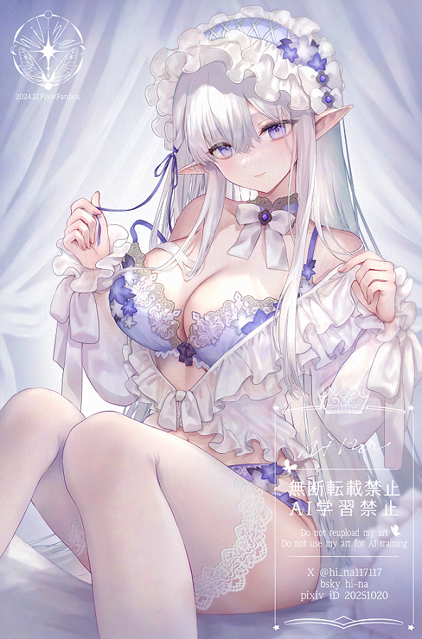 hi_na117117's tweet photo. おやすみ前のエルフさん🌙 https://t.co/8V1b8oXreU