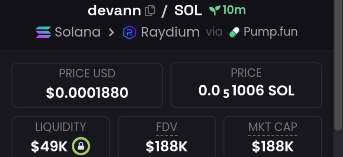 Jason_Harold488's tweet photo. Highlighted $devann $188k mcap in my private Tg https://t.co/atCe0tg1yh