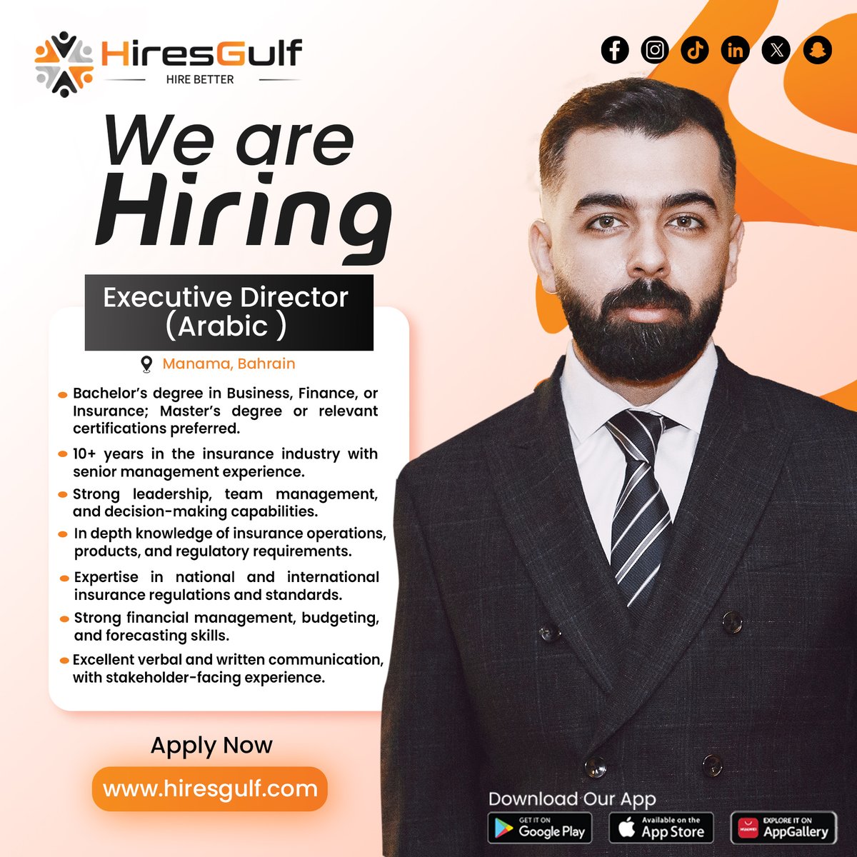 HiresGulf's tweet photo. We are Hiring!
Executive Director (Arabic)
Apply Now: https://t.co/WON6ELRq2F
Manama, Bahrain
For more jobs, please visit https://t.co/ZiFUMo11al

#dubailife #hiringnow #dubaijobsearch #qatarjobs #dubaicareers #applynow  #bahrain #saudijobs #bahrainjobs https://t.co/5OehCWlb2G