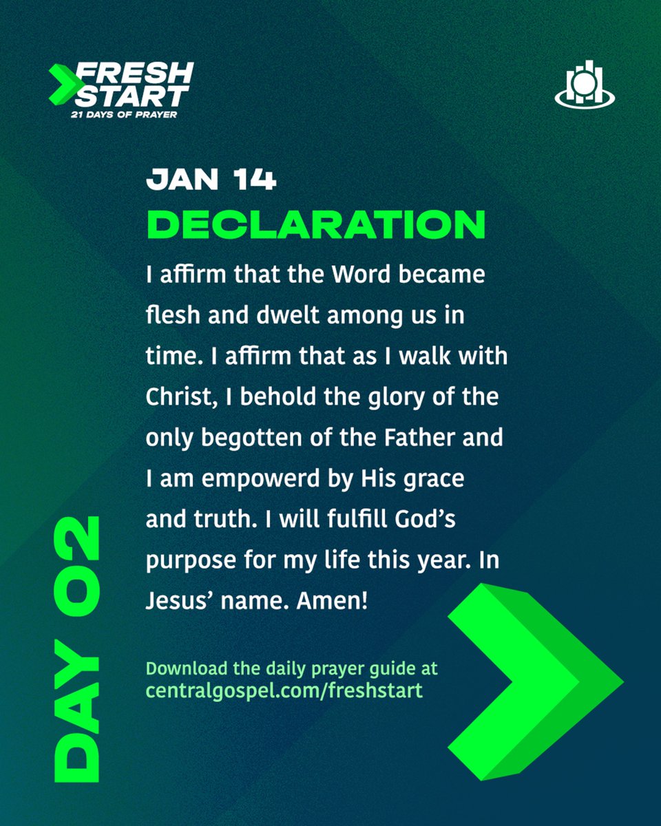 You will fulfill God’s purpose for your life in Jesus name. 

#FreshStart
#WeAreICGC