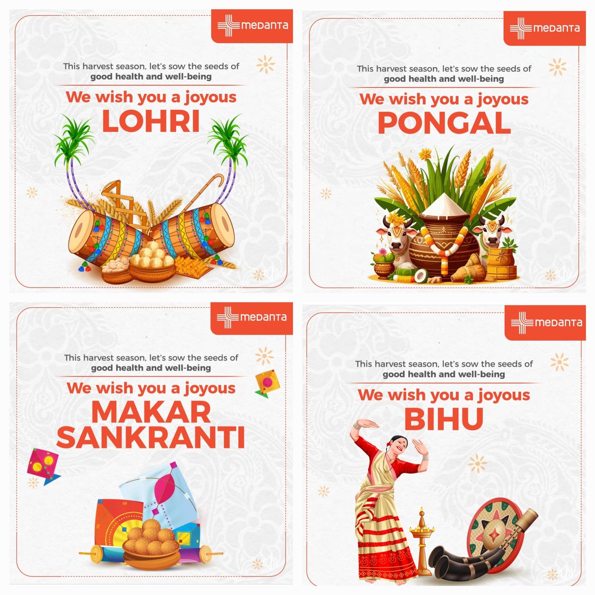Rejoice in the warmth of Lohri, soar to new heights like kites on Makar Sankranti, and dance to the beats of Bihu's joy! Medanta wishes you a season filled with good health and festive cheer.

#Medanta #MedantaWishes #LohriCelebration #MakarSankrantiJoy #BihuBeats