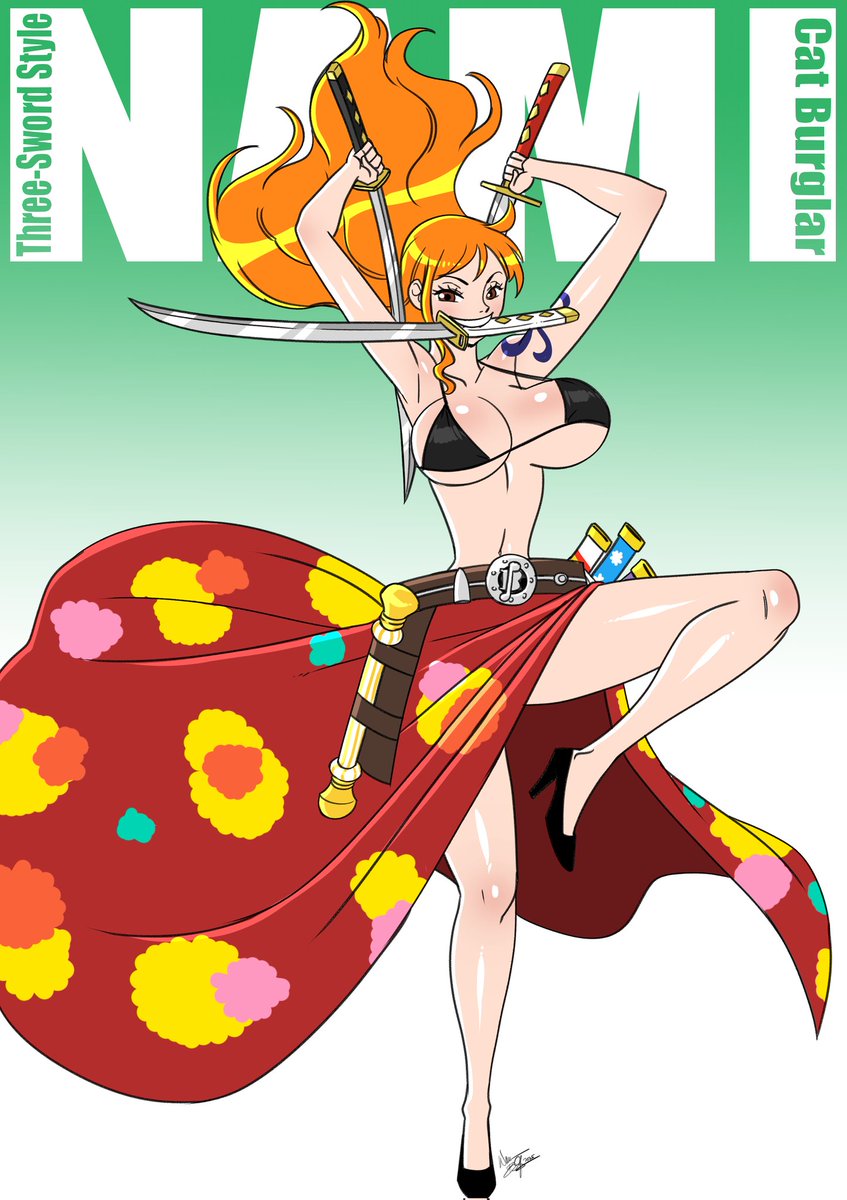 My first 2025 colored raffle commission from <a href="/Warren_Aeolus/">Aeolus (COMMISSIONS CURRENTLY CLOSED)</a> of Three-Sword Style Nami. The "Cat Burglar" herself looks badass with three katanas.

#ONEPIECE #NamiOnePiece #ナミ #ThreeSwordStyleNami