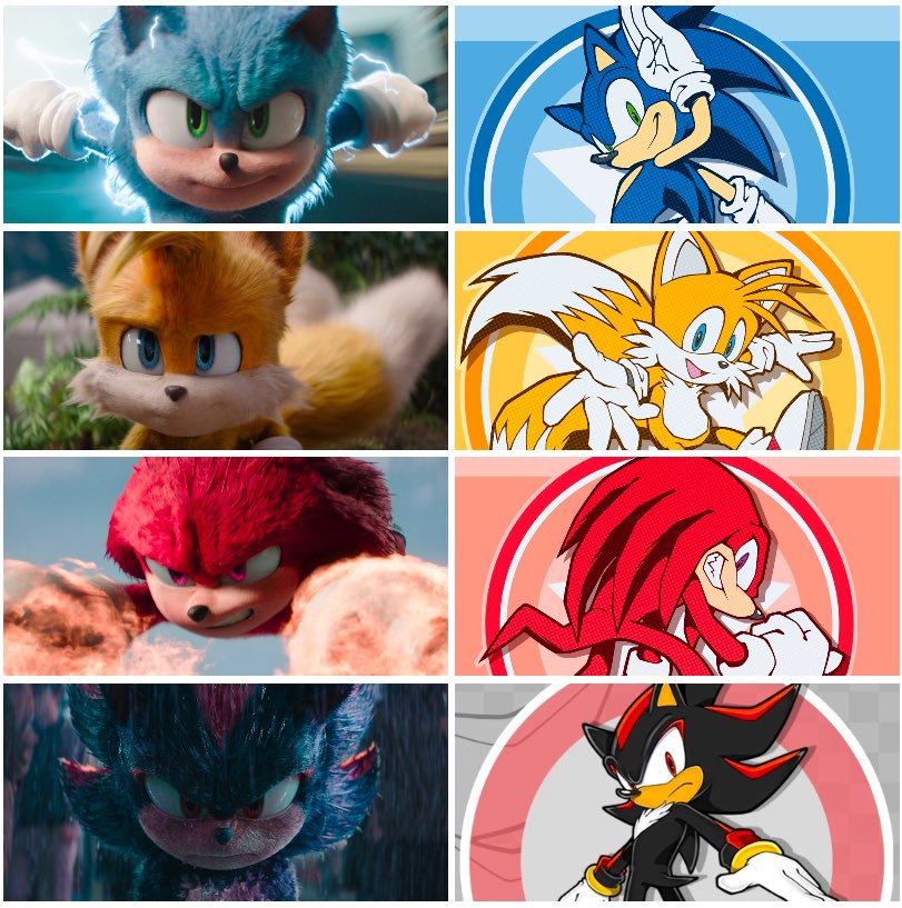 Sonic Movie characters and their video game counterparts (1/3)