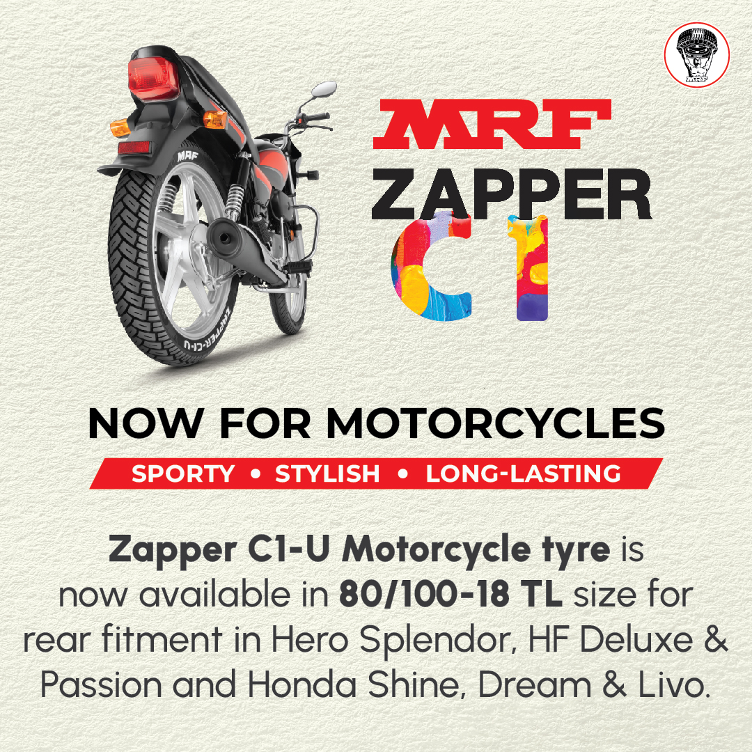MRFWorldwide's tweet image. Turn heads as you blaze down the road with the new MRF Zapper C1-U! Its stylish look, sporty pattern and long-lasting performance let you ride in both comfort and style. Get yours today!

#MRFTyres #MRFZapperC1U #LongLasting #Sporty #Stylish