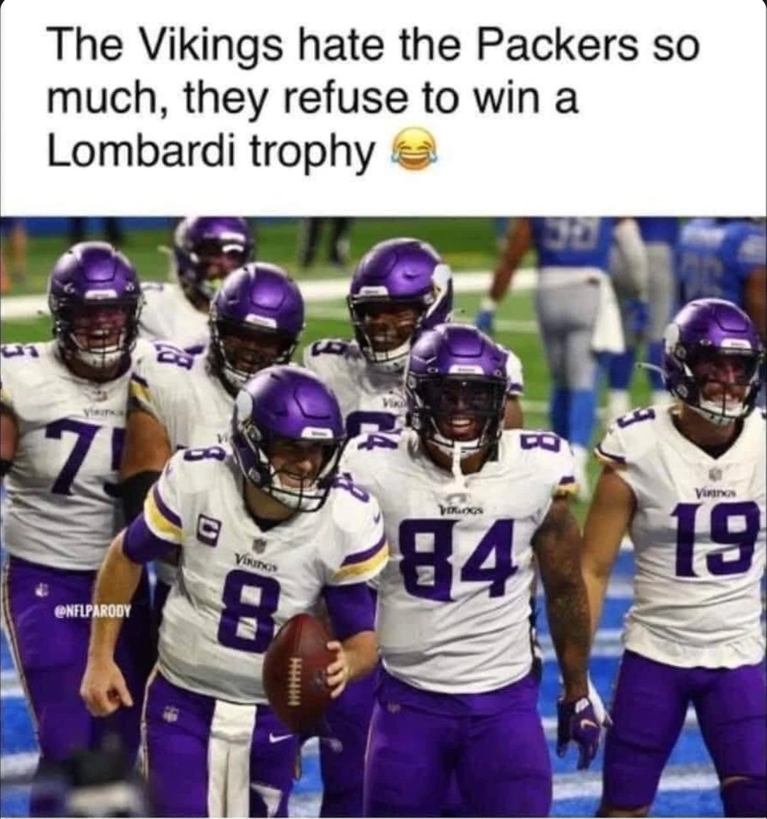 Feel bad for my Vikings friends, but this never gets old...or loses its creedence (for lack of a better word) #MINvsLAR #skol