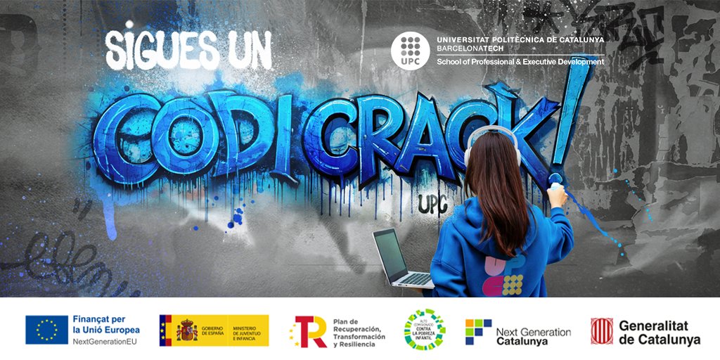 dsocialscat's tweet photo. Saps què és #CodiCrack?
Una iniciativa per formar més de 30.000 infants i adolescents en competències digitals que impulsem amb la #UPCSchool i el fons #NGEUCat.
És gratuït per a centres educatius, ajuntaments o associacions.
Suma-t'hi a https://t.co/c2vzMVVKGN https://t.co/H2H1MEd9gJ