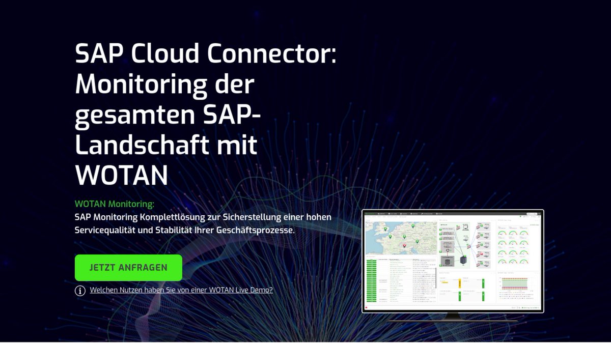WotanMonitoring's tweet image. ☁️ SAP Cloud Connector unter Kontrolle: Mit WOTAN Monitoring überwachen Sie Verbindungen zwischen On-Premise und Cloud in Echtzeit und gewährleisten reibungslose Integration! Mehr erfahren: shorturl.at/XyJfC
#SAPMonitoring #CloudConnector #Monitoring #WOTAN #Enterprise