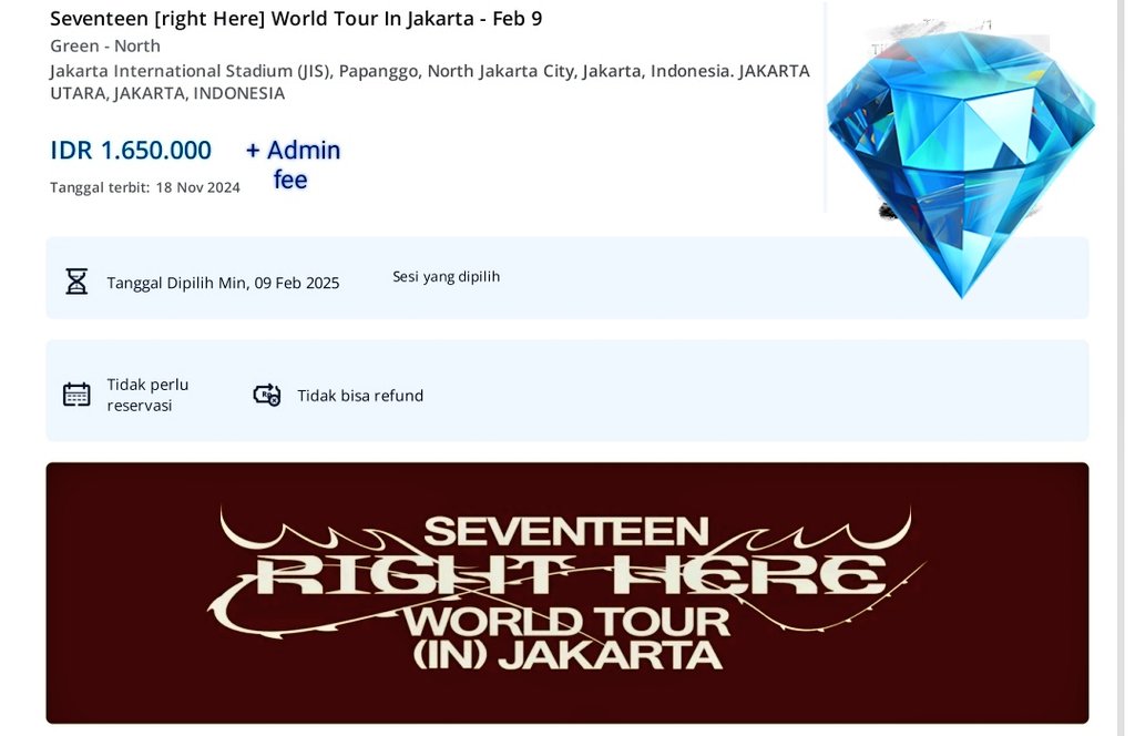 [HELP RT] 😍🙏

WTS//want to sell

💎 Seventeen Right Here In Jakarta 💎

🗓️DAY 2 - February 9th, 2025
🎫Green North Section (1 tix)
🏠Bandung
🏷️Normal price

*Dijual karena bentrok acara keluarga 🥺
#SEVENTEENRIGHTHERE_in_JKT #WTB #WTS #SVT #Carat #SVT_RIGHT_HERE_IN_JAKARTA