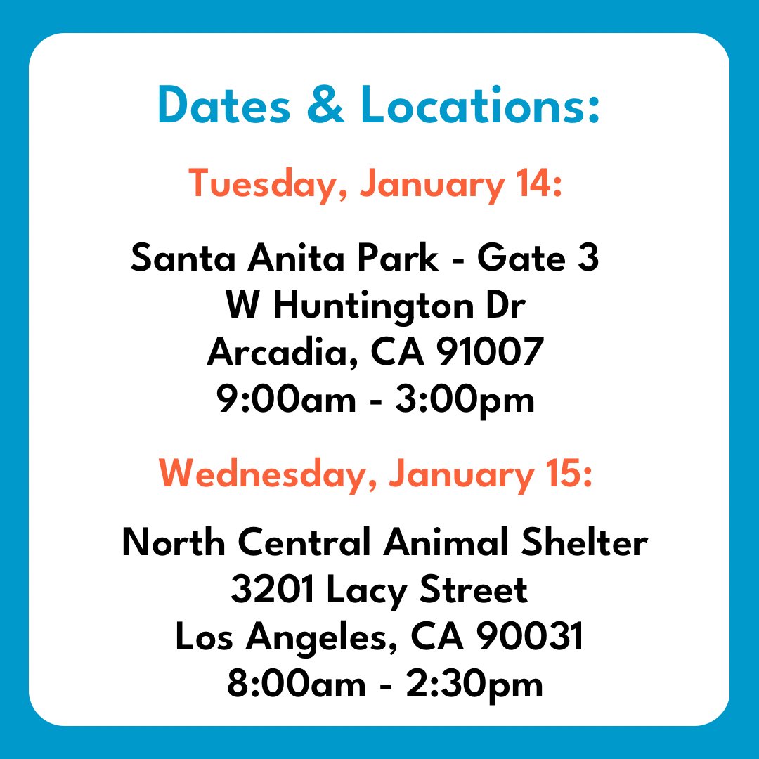 campclinics's tweet photo. 🚨 FREE VET CARE FOR PETS AFFECTED BY THE LA WILDFIRES 🚑 🐾 🩺 

#StaySafeLA #PalisadesFire #EatonCanyonFire #LosAngeles #disasterrelief #freepetcare #petsupplies https://t.co/FSlcRHBKdB