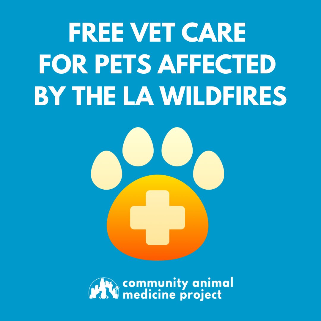 campclinics's tweet photo. 🚨 FREE VET CARE FOR PETS AFFECTED BY THE LA WILDFIRES 🚑 🐾 🩺 

#StaySafeLA #PalisadesFire #EatonCanyonFire #LosAngeles #disasterrelief #freepetcare #petsupplies https://t.co/FSlcRHBKdB