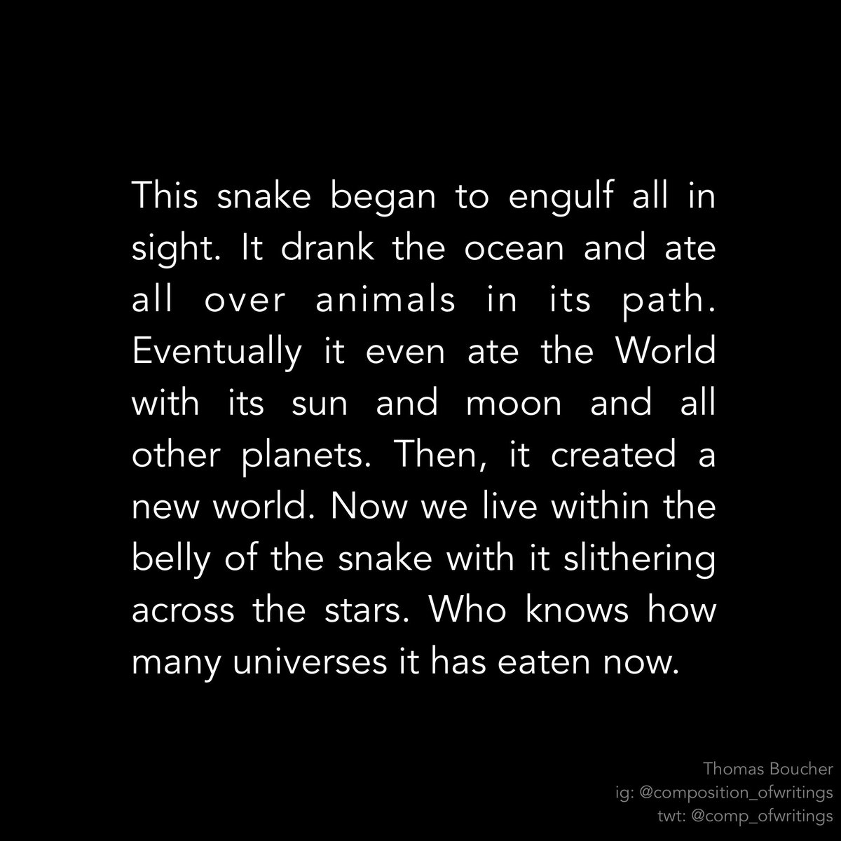 The Snake and The Whale - Thomas Boucher 

#poems #poetry #writing #stories #Shropshire