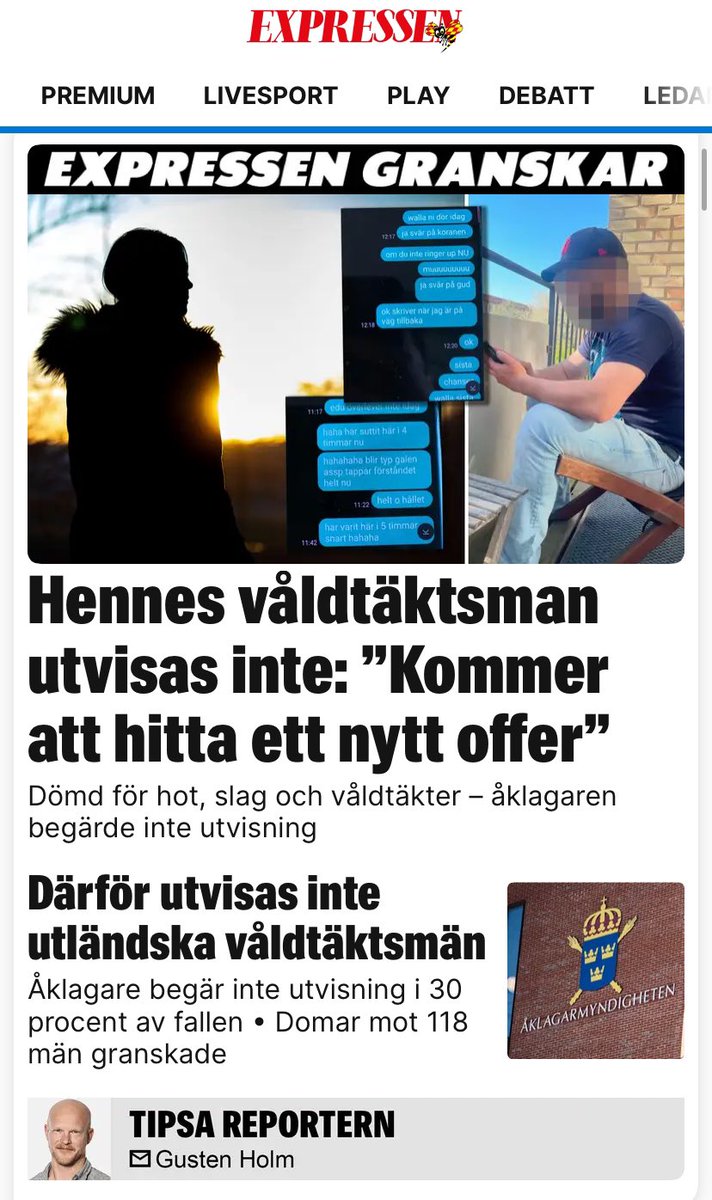 Bra granskning av <a href="/Exprusten/">Gusten Holm</a> som gått igenom alla domar 2014 och utrett varför de ansvariga åklagarna inte yrkat på utvisning trots de nya reglerna, och pratat med en kvinna som lever i skräck för vad hennes våldtäktsman kan göra när han kommer ut.