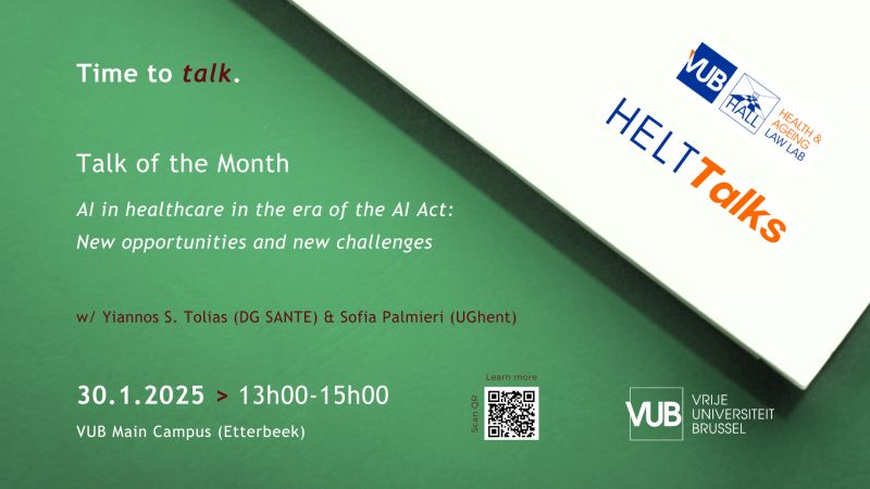 Please join us on 30th of January at the VUB in Brussels to discuss:

 'Healthcare in the era of the AI Act: New opportunities and new challenges'

You can register here: hall.research.vub.be/webform/helt_t…
This should be a great discussion!