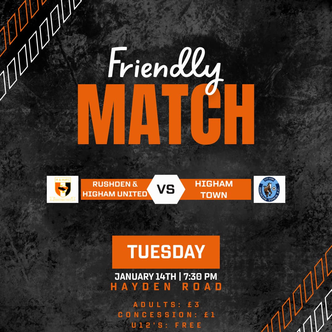 RandHUFC's tweet photo. Tonight The Lankies welcome friends and neighbours Higham Town to Hayden Road for a friendly. https://t.co/augIHuVZrn