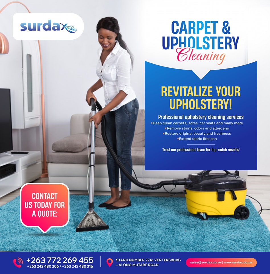 surdax_'s tweet photo. Revitalize Your Upholstery

Bring new life to your furniture with our expert upholstery cleaning and restoration services!

Get a FREE quote today! +263772269455 https://t.co/26V6BwIUQE