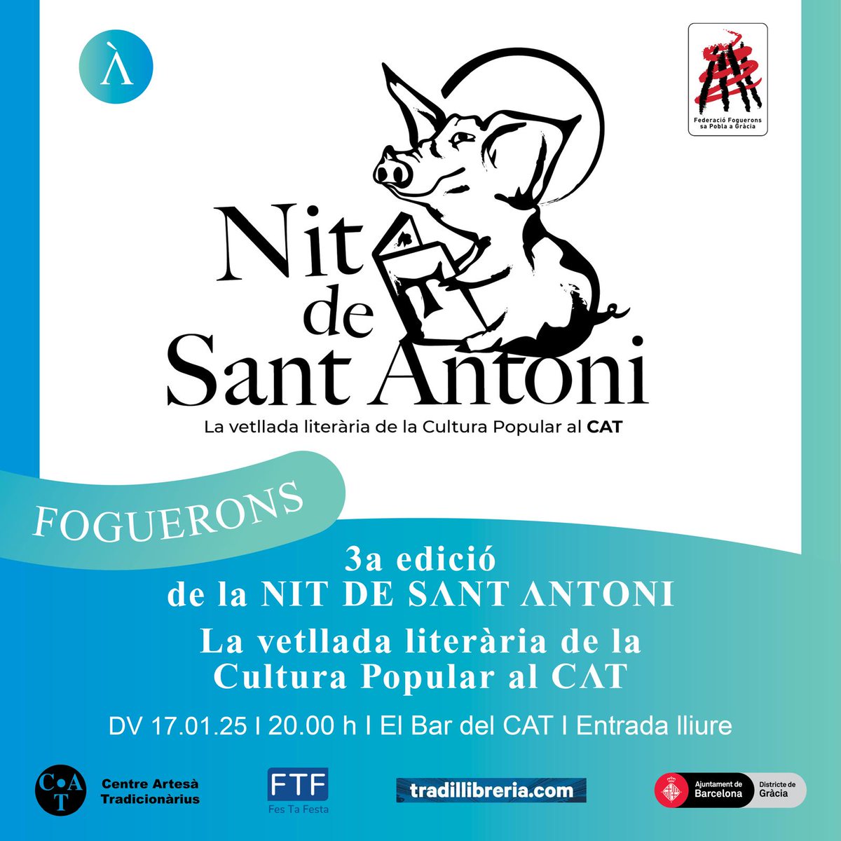 pauplanapares's tweet photo. Aquest divendres, dia 17, farem cap a Gràcia, a la 3a edició de la Nit de Sant Antoni, la vetllada literària de la Cultura Popular al CAT. Hi presentarem "Lleida. Festes i tradicions"  @efados.

Web del llibre 👉🏽 https://t.co/6LMPAkHUOO https://t.co/7AJ8rRwin6