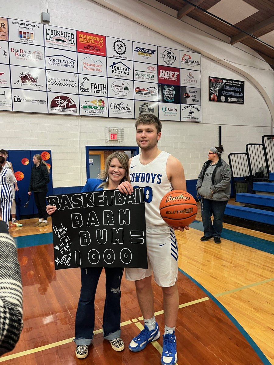 Congratulations Blair Ham on your 1000 career points.  Cowboys knock off previously 9-0 North Dakota #7 ranked Glen Ullin Hebron Monday night 42-36.