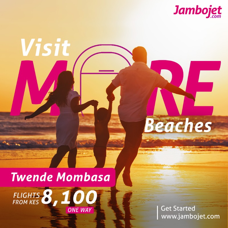FlyJambojet's tweet photo. We've got you covered with 400+ flights across Kenya and beyond. #FlyJambojet to Zanzibar, Lamu, Kisumu, Mombasa, Eldoret, Diani, Malindi, Nairobi or even Goma (DRC) with ease. ✈️

Book now on https://t.co/BwKX5erf2R
#MoreThanAJourney
