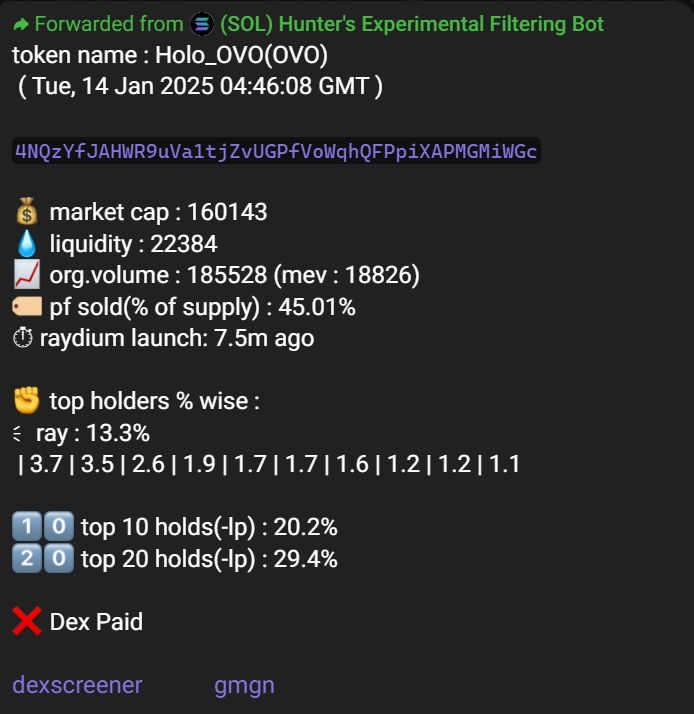 thehunterbaker's tweet photo. $ovo, triggered by the bot at 160k, hit 2.1m, 13x
$agm $frosty $Xiaoya $ww $sai #chatoshi $rock $titan $concho $ath $tiktok $doncho $moby #pixieai $thl $mack
bot updates : https://t.co/EAEvgXXsRK
not financial advice! https://t.co/dn9nh0wh8k