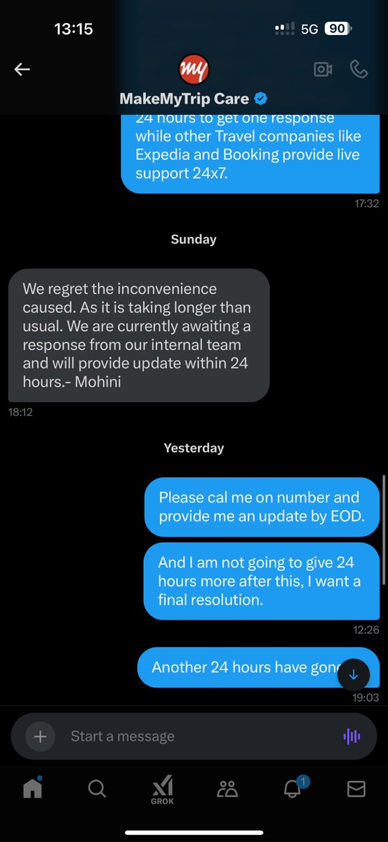 RM_Shash's tweet photo. @makemytripcare @khatrikekhiladi It’s the same story every day, “please give us 24 hours more, with no end to this story, we will be compelled to move to consumer court against MMT and its malicious practices https://t.co/CCb3M5NEXp