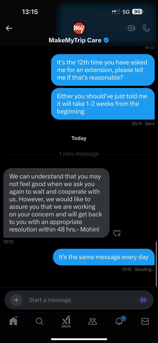 RM_Shash's tweet photo. @makemytripcare @khatrikekhiladi It’s the same story every day, “please give us 24 hours more, with no end to this story, we will be compelled to move to consumer court against MMT and its malicious practices https://t.co/CCb3M5NEXp