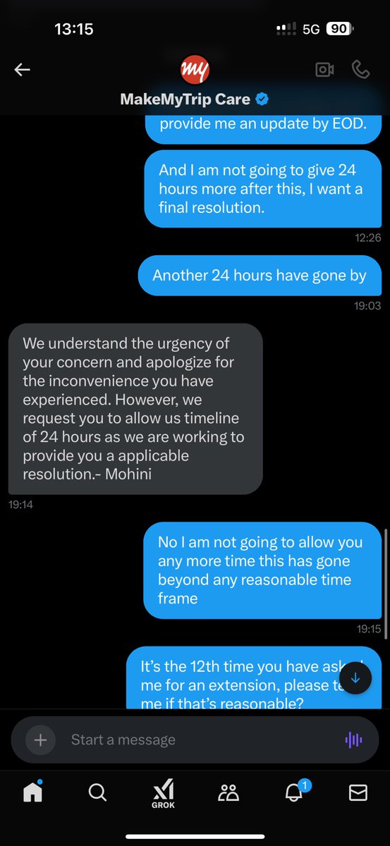 RM_Shash's tweet photo. @makemytripcare @khatrikekhiladi It’s the same story every day, “please give us 24 hours more, with no end to this story, we will be compelled to move to consumer court against MMT and its malicious practices https://t.co/CCb3M5NEXp