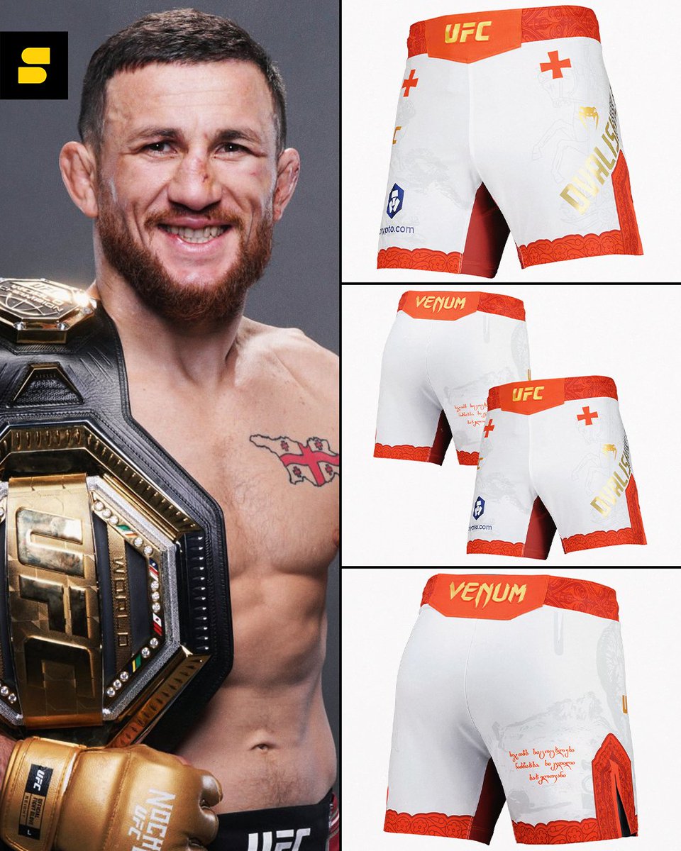 iHeartGeorgius1's tweet photo. 🚨Merab Dvalishvili will have a custom shorts against Umar Nurmagomedov at #UFC311

👉 Includes two cross of 🇬🇪 flag

👉Tariel fight against the tiger from Shota Rustaveli medieval epic poem "The Knight in the Tiger Skin"

👉 A quote - "Better a glorious death than shameful life" https://t.co/gbZysXI4uc