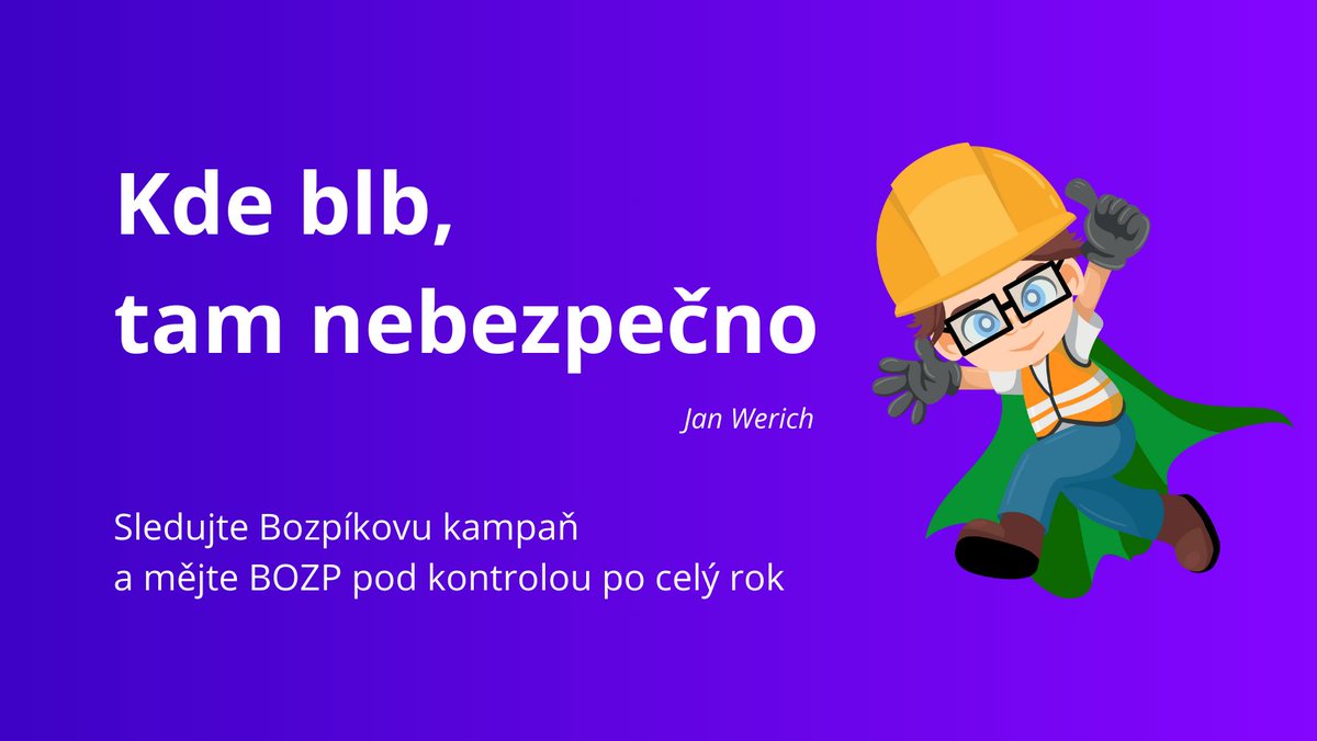vubpcz's tweet photo. Včera jsme zahájili kampaň KDE BLB, TAM NEBEZPEČNO s tématem NOVĚ V PRÁCI.
Tato kampaň se zaměřuje na právní aspekty nástupu do zaměstnání, které představují klíčovou fázi pracovněprávního vztahu mezi zaměstnancem a zaměstnavatelem.
https://t.co/774N3QLzoP
#bozp #zamestnavatele https://t.co/8v5srZ8Nix