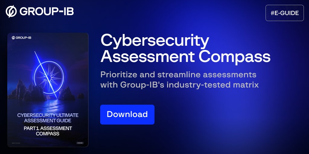 GroupIB's tweet photo. New year, new priorities? If assessing and strengthening your cybersecurity posture is on your list, Group-IB’s Cybersecurity Assessment Compass can help.
It’s a practical guide to choose the right assessments and focus on critical risks.
Download now: https://t.co/O6gBd9HkLZ https://t.co/cnC4BwK6NH
