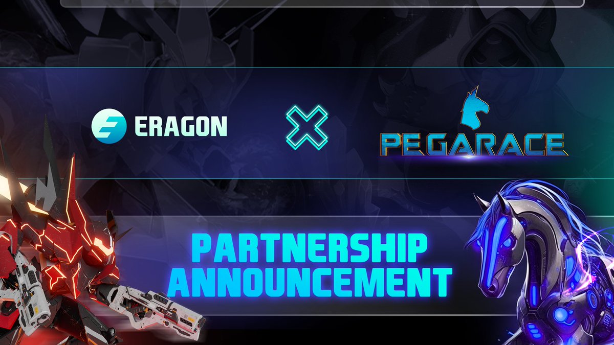 Eragon_gg's tweet photo. 🔥Partnership Announcement🔥

We’re pumped to announce a killer partnership between @Eragon_gg and @Pegarace! This epic collaboration merges our strengths to elevate your gaming experience.

We invite all players and fans to join us on this exciting journey as we work together to redefine the gaming experience.  

Together, ERAGON and Pegarace are set to enhance the GameFi world with exciting features and events. Stay tuned for updates and gear up for an epic journey!📣
