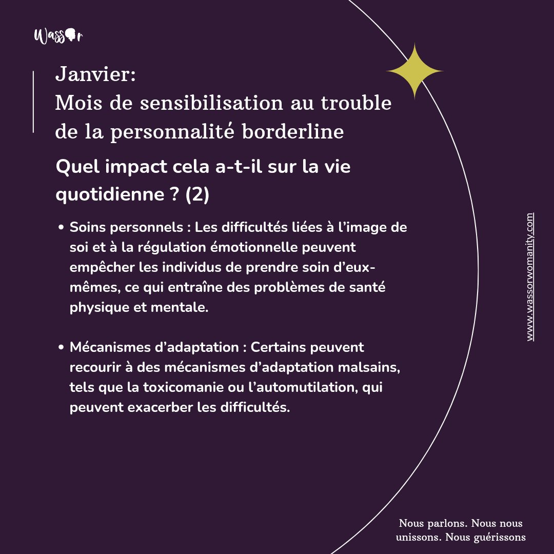 WWassor's tweet photo. Fr: Trouble de la personnalité borderline: un combat intérieur mais puissant. Découvrons ensemble la suite de ses impacts sur le quotidien et ensemble brisons les tabous.
#wassor #troubledelapersonnaliteborderline #santementale #journaling #brisonslestabous #santepsychologique https://t.co/otKTPbi9Jk