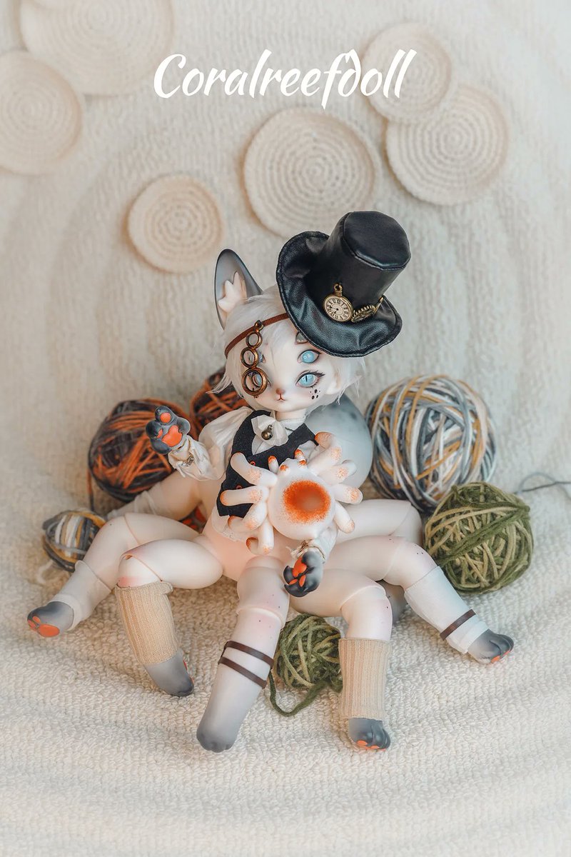Coral reef doll 】#新作ドール 🕷️蜘蛛×猫という斬新なデザイン