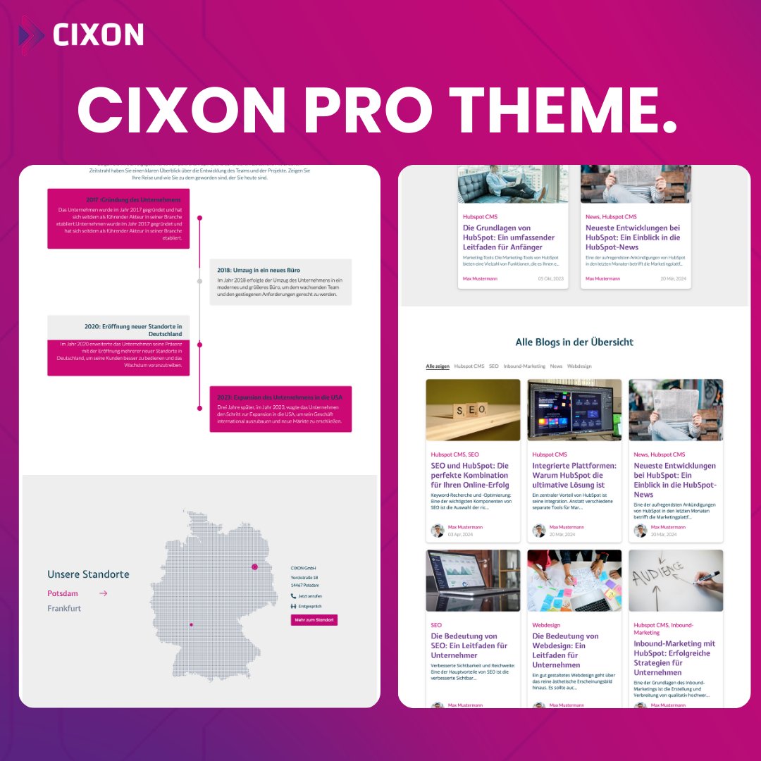CIXON_de's tweet image. Das Pro Theme hat gelandet! 🚀 Steigere deine Konversionsraten, passe deine Marke mit Klicks an und dominiere auf Mobilgeräten. Warum noch warten?

hubs.ly/Q031_L4J0

#ProTheme #HubSpotDesign #WebsiteTemplate #DigitalTransformation #Innovation