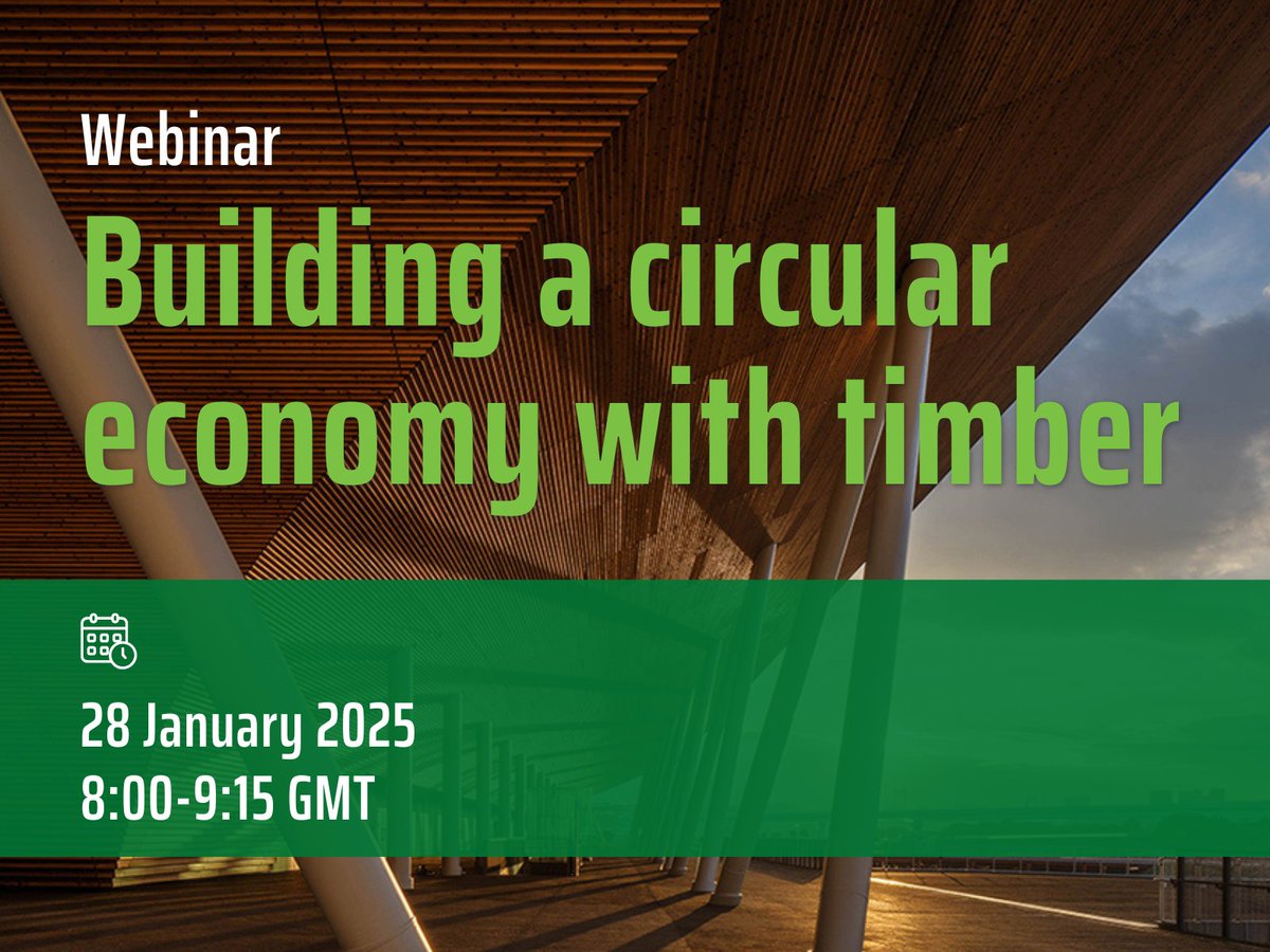 🌿 Join our free webinar hosed by PEFC International on the 28th Jan 2025 at 08:00 GMT! 
Discover timber's role in the circular economy, responsible sourcing &amp; circular design principles. 

Register now: pefc.org/events-trainin…