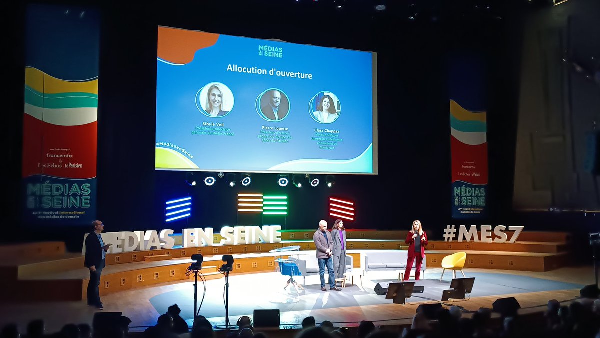 stefhilaire's tweet photo. Allocation d'ouverture de la 7eme édition de #MediasEnSeine avec @SibyleVeil @LouettePierre @ClaraChappaz
Speaker @victormatet
#MES7 https://t.co/sYc7zXDBYT