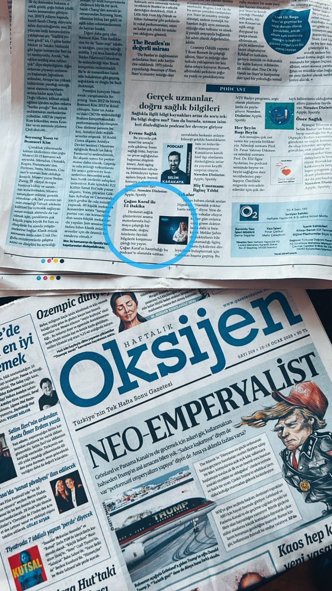 Bu hafta <a href="/GazeteOksijen/">Oksijen</a>'de <a href="/SelimKarakaya/">Selim Karakaya</a>'nın Podcast köşesinde "Çağan Karal ile 15 Dakika" Podcast yayınlarımıza da yer verilmiş.
Teşekkür ediyoruz 💙 

Spotify'dan dinlemek için: lnkd.in/dRRHb6_U

Apple Podcast uygulamasından dinlemek için:
lnkd.in/dE5DKYUE