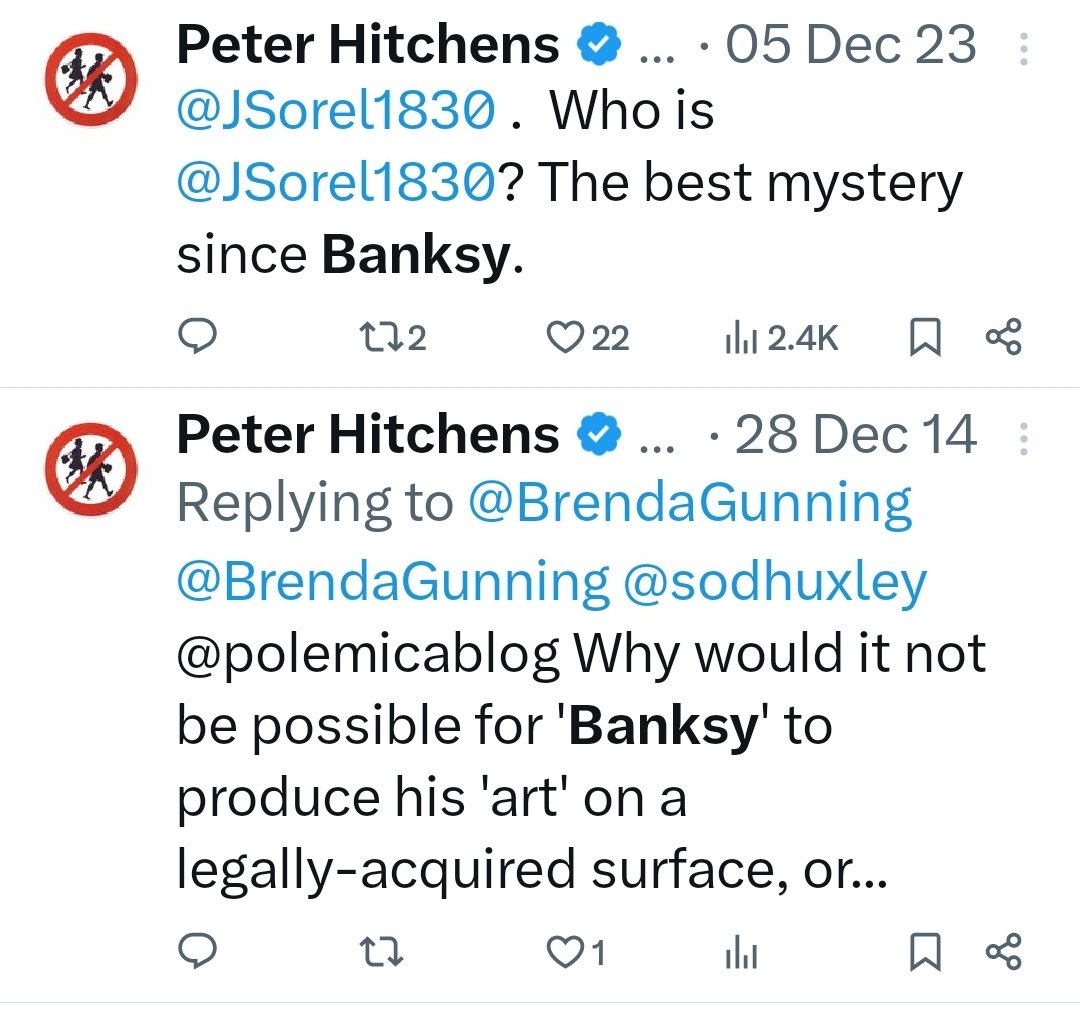 TimMcElligott4's tweet photo. @GiveUsAQuid @mikesjw1 He obviously still doesn't know who Banksy is....
#RobinGunningham https://t.co/OxD2jNdajd