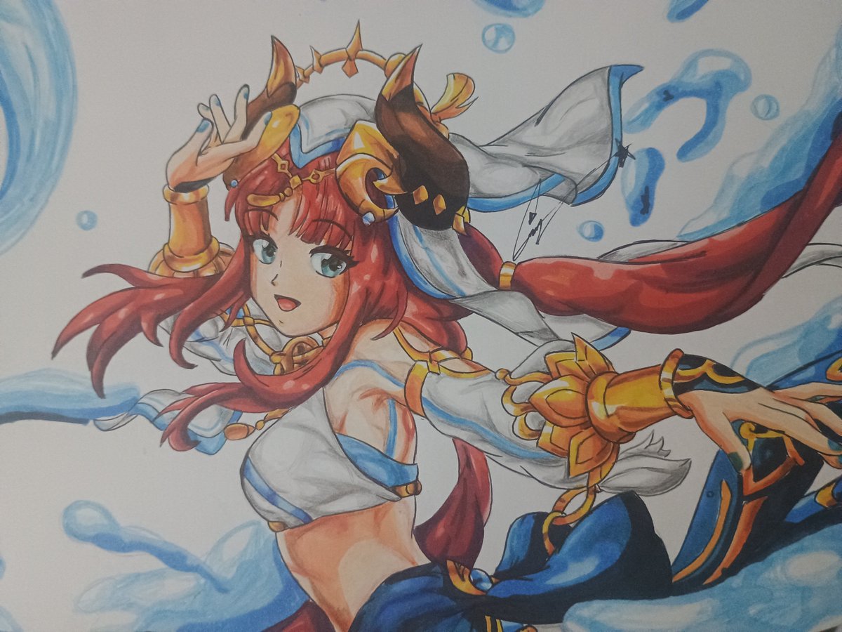 Cesar57036081's tweet photo. ~A drawing of my favorite genshin impact character, Nilou! I hope you like it!

~Un pequeño dibujo de mi personaje favorita de Genshin Impact, Nilou! Espero les guste.
🌊🔵🌊

#Nilou #GenshinImpact #Genshinfanart #fanart #drawing #dibujo #Dibujotradicional #genshinimpactart https://t.co/2haIqiYwkN