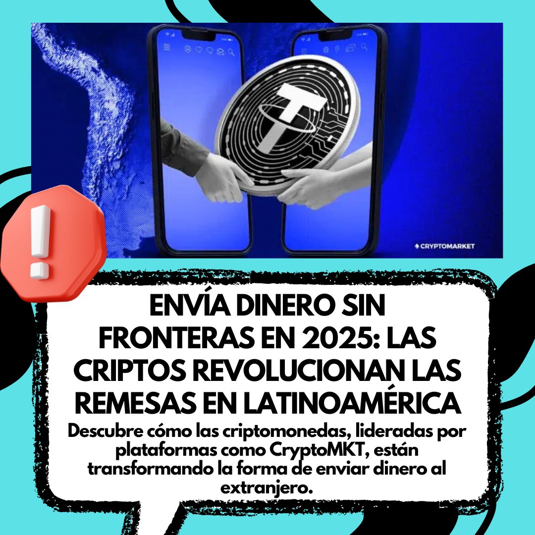 savannanews10's tweet photo. 🌎 Envía dinero sin fronteras en 2025
🚀 Las criptomonedas están revolucionando las remesas en Latinoamérica. Plataformas como CryptoMKT están transformando cómo enviamos dinero al extranjero.
¿Te unes al cambio?
#Criptomonedas #CryptoMKT #Remesas #FinanzasDigitales https://t.co/MSuOzGKImh