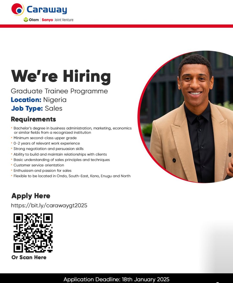 hannytalker's tweet photo. We invite highly motivated and talented graduates to apply for our esteemed Graduate Trainee Programme. This program offers exceptional opportunities for recent graduates to launch their careers within our dynamic organization.

Apply via 👉 
Olam Agri - https://t.co/wzjcRdaj2D
Caraway - https://t.co/nMcMugWxMT